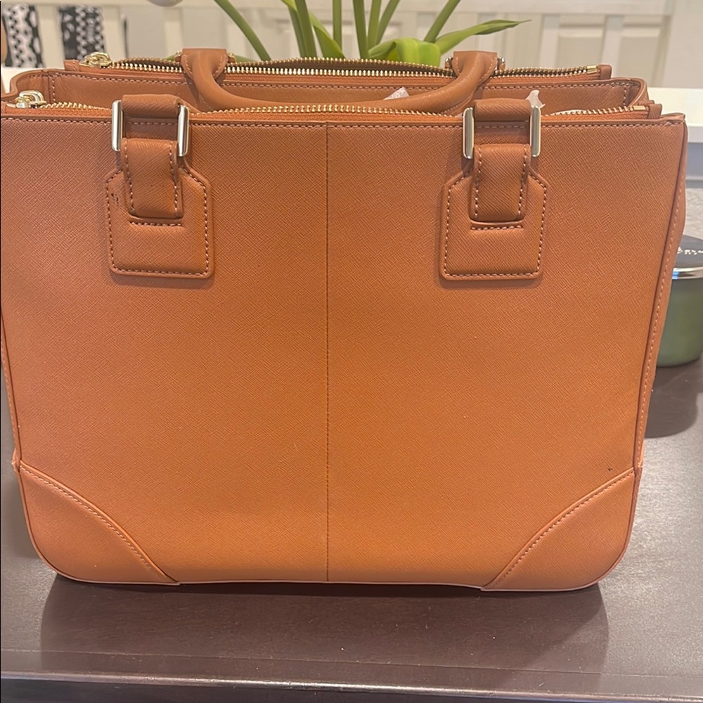 Tory Burch Tan Structured Leather Tote - Picture 3 of 8